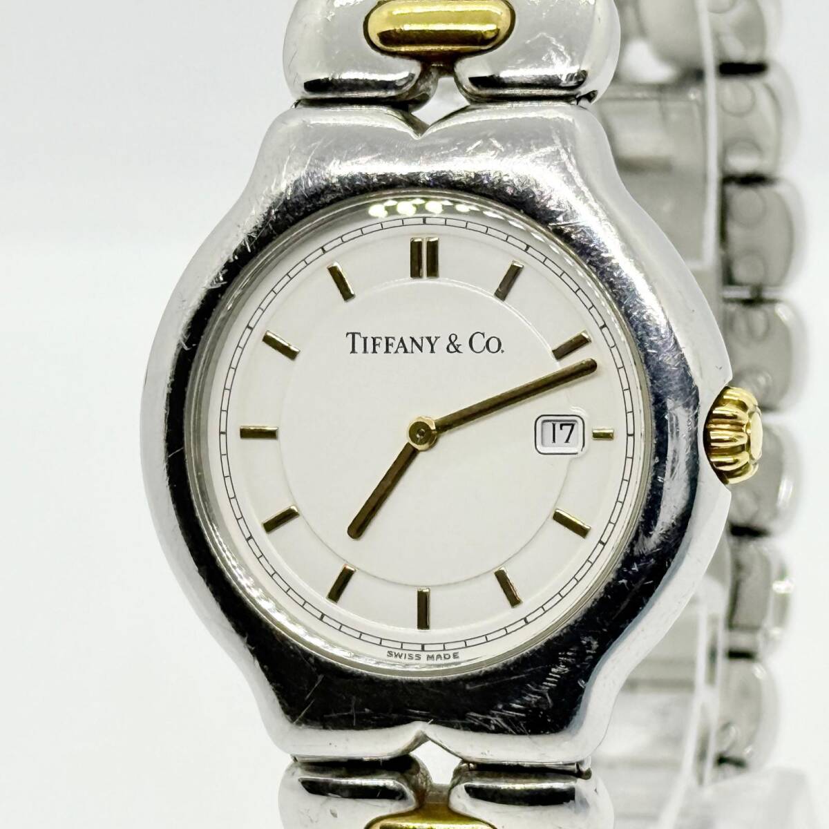 TIFFANY&Co. ティファニー ティソロ SS/YG/SS/YG M0112 ホワイト QZ ユニセックス 腕時計 稼働品