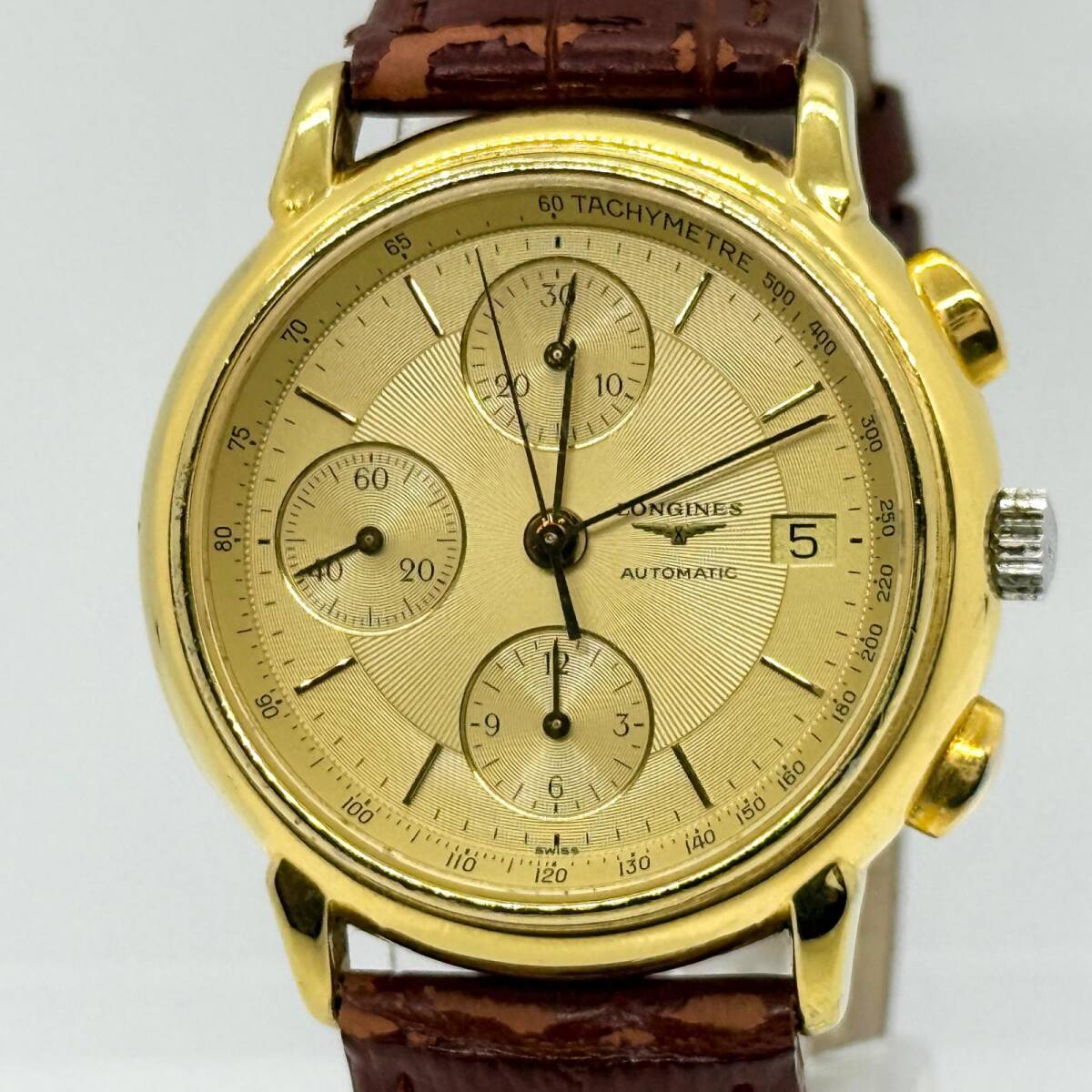 LONGINES ロンジン レ・グランクラシック クロノグラフ L4.686.2 ゴールド AT メンズ 腕時計 稼働品 保証書