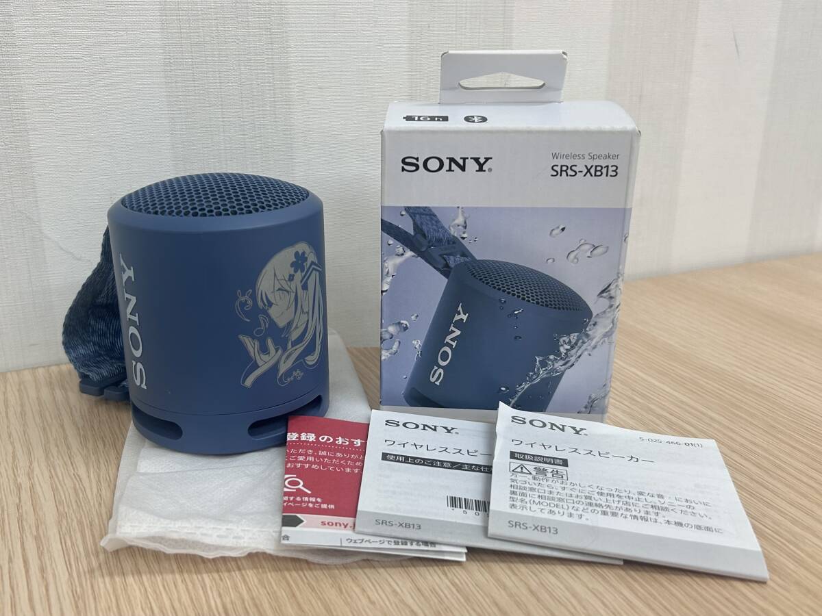 長G「35682-2」SONY ソニー　SRS-XB13　ワイヤレスポータブルスピーカー　ライトブルー　初音ミクモデル　簡易動作○