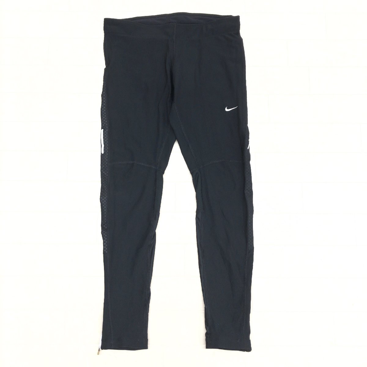 NIKE ナイキ DRI-FIT ストレッチ ランニング レギンス パンツ L 黒 ブラック スパッツ タイツ インナーウェア スポーツ レディース 婦人