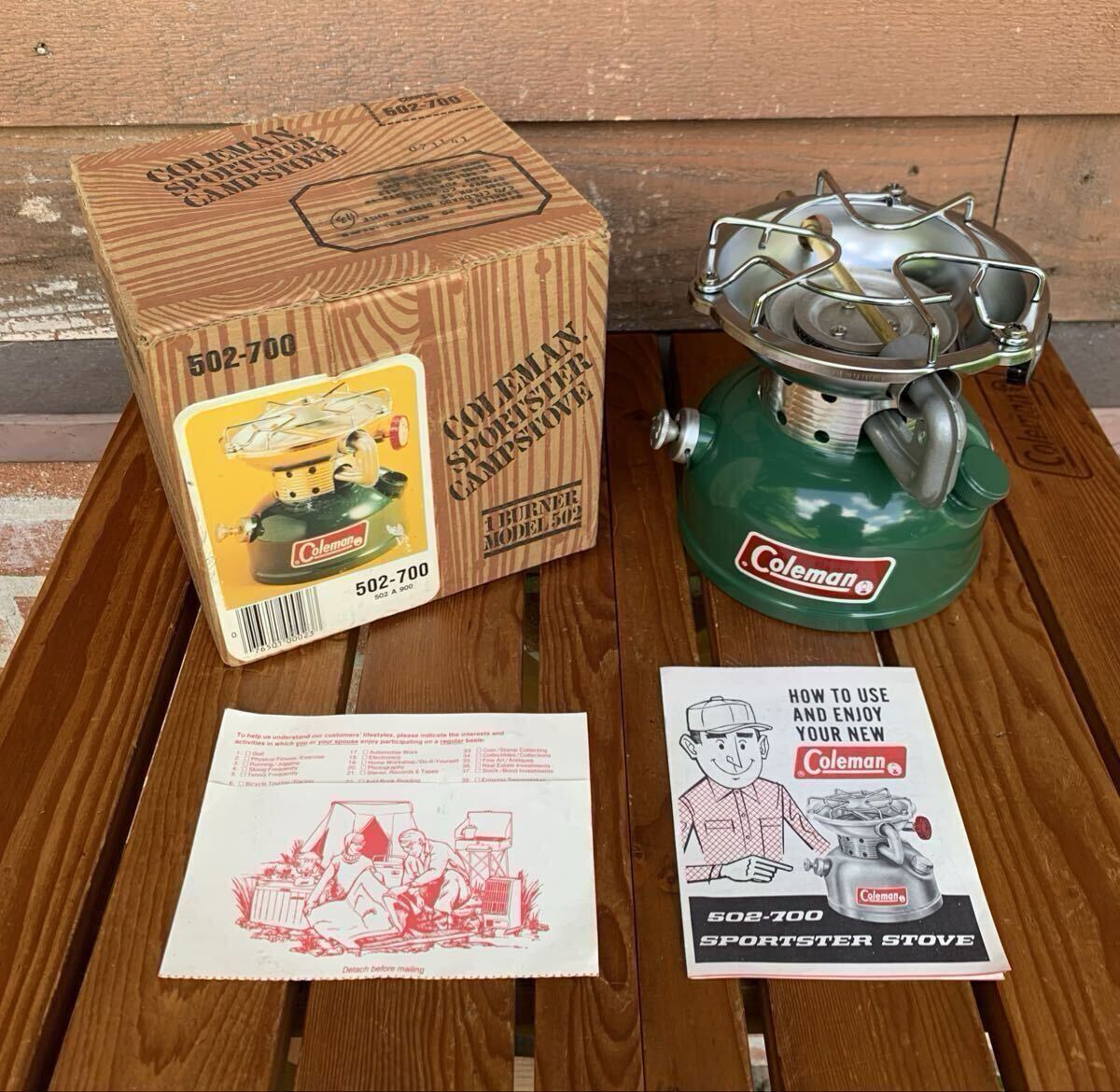 ★新品！最終モデル★極上デッドストック★コールマン Coleman 502 スポーツスター ストーブ 1984年6月 元箱&取説パンフ付 ビンテージUSA