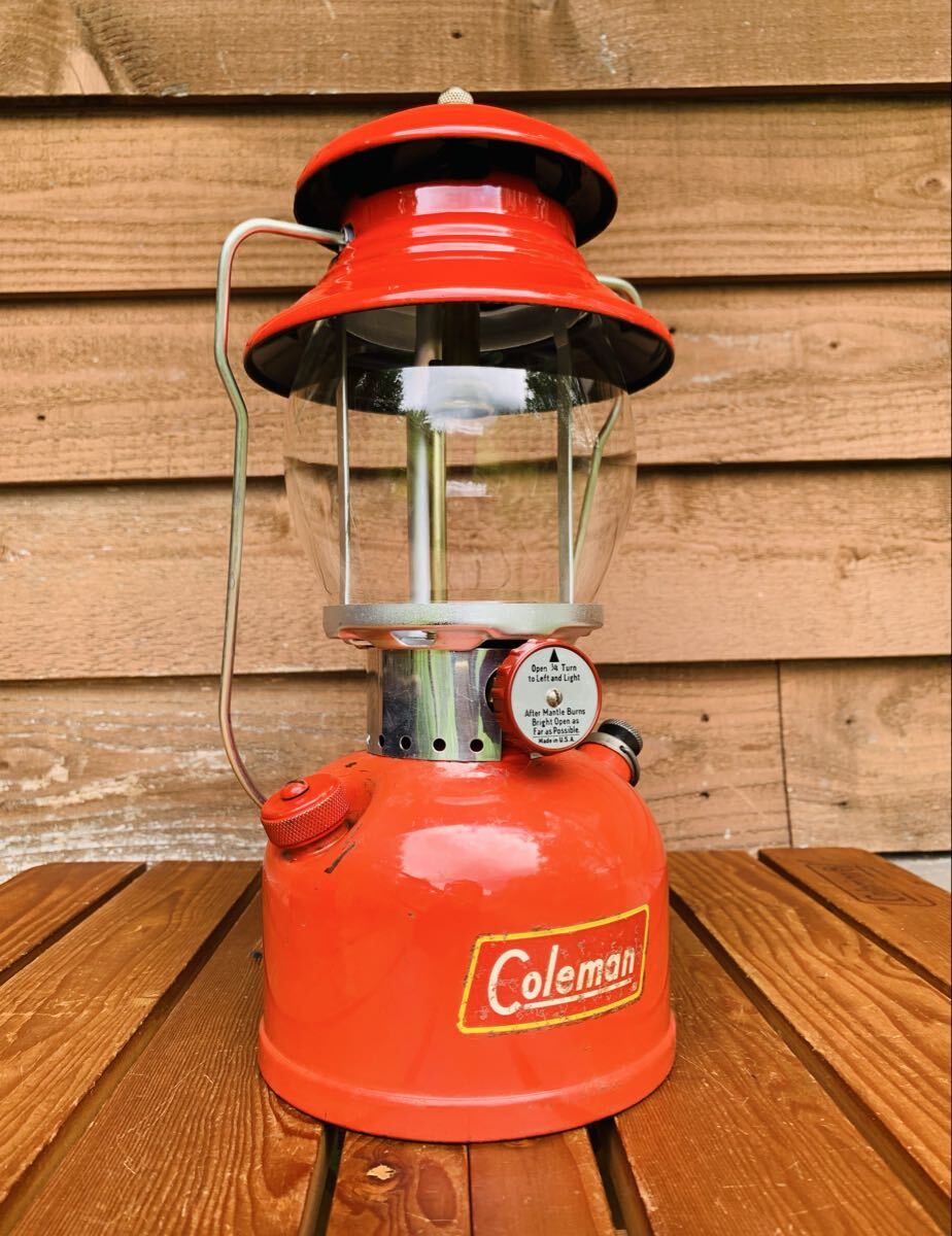 ★即決！フル整備★新品パーツ★コールマン Coleman 200A ランタン 1958年2月 イエローボーダー ビンテージUSA フルオーバーホール 
