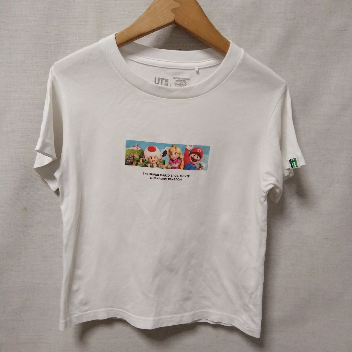 全国送料無料 ユニクロ UNIQLO 子供服 キッズ スーパーマリオブラザーズ ムービー 綿100％ 半袖 白色 Tシャツ 110