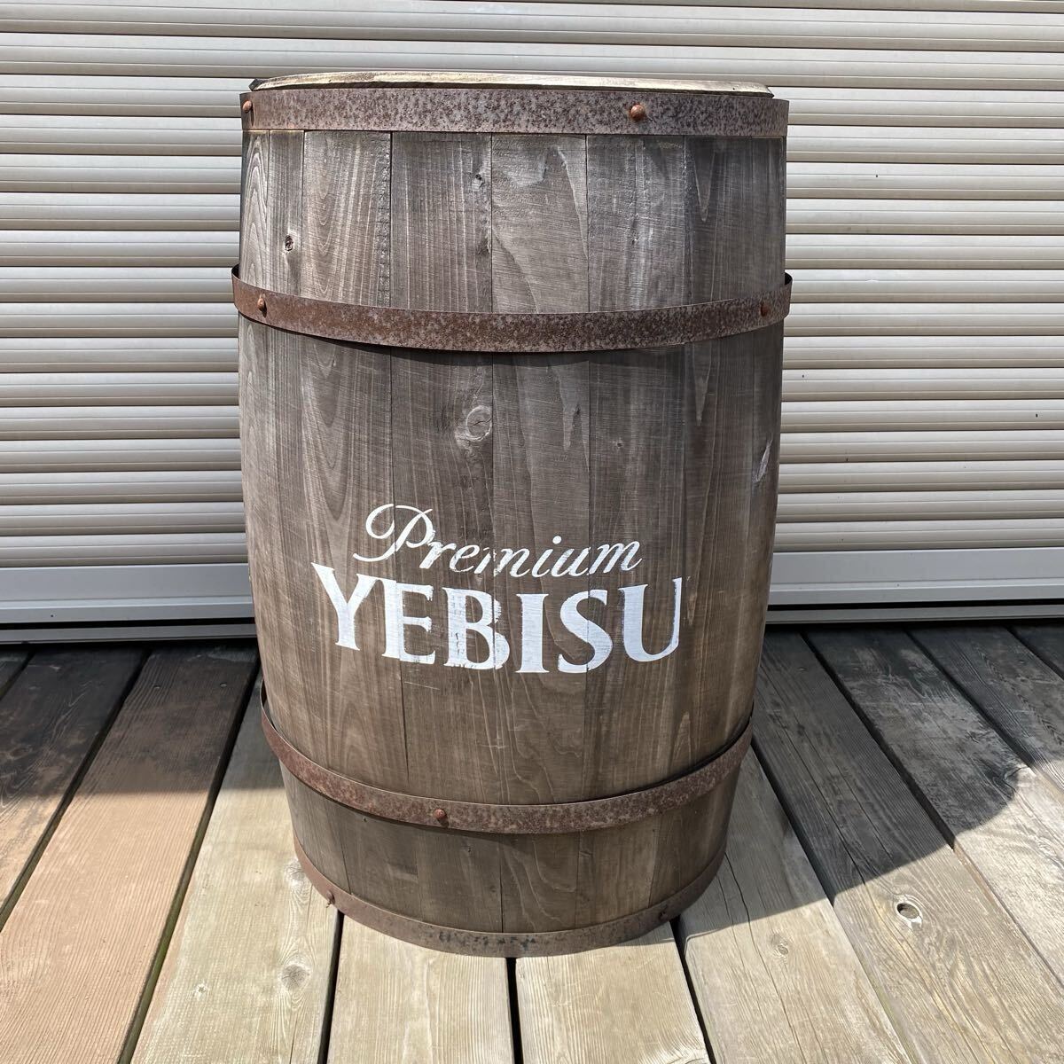 YEBISU エビス ビール 樽 酒樽 恵比寿 ガーデニング インテリア 置物 飾り オブジェ 木製 レトロ