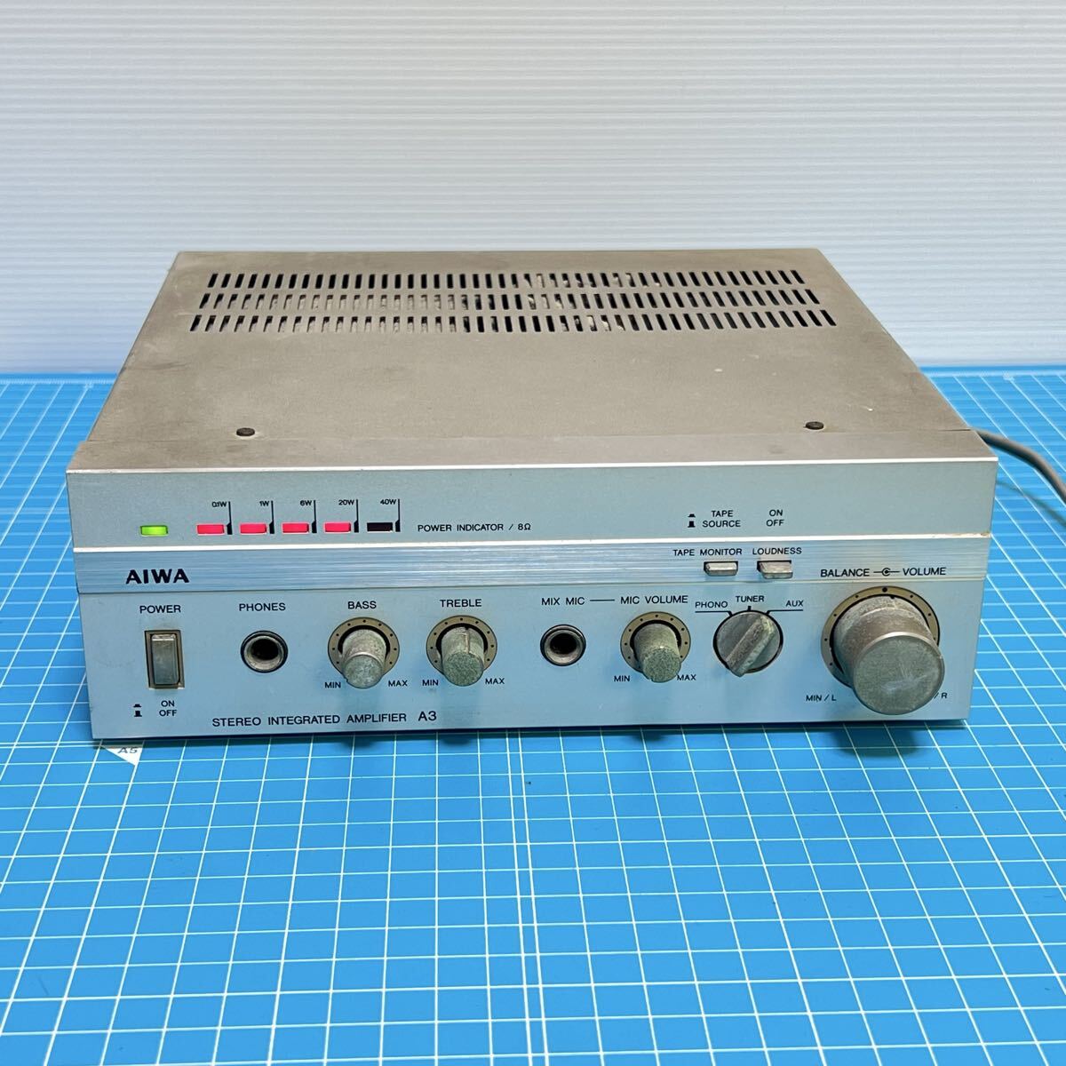 【通電OK】AIWA アイワ S-A3 ステレオ プリメインアンプ A3 昭和レトロ オーディオ機器 当時物 現状品 Y7-22