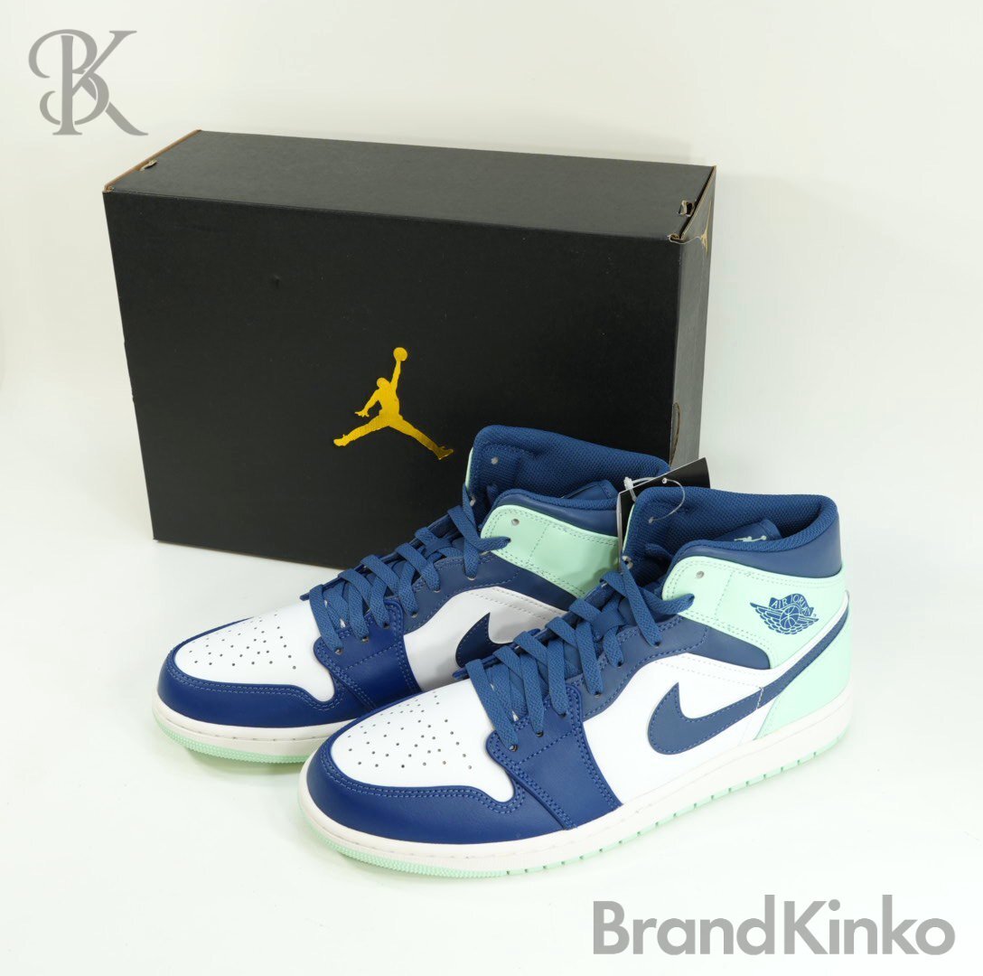 未使用保管品 ナイキ エアジョーダン1 MID 554724-413 US11 約29cm ブルーXグリーン スニーカー 外箱付 靴 NIKE AIR JORDAN 中古 ★