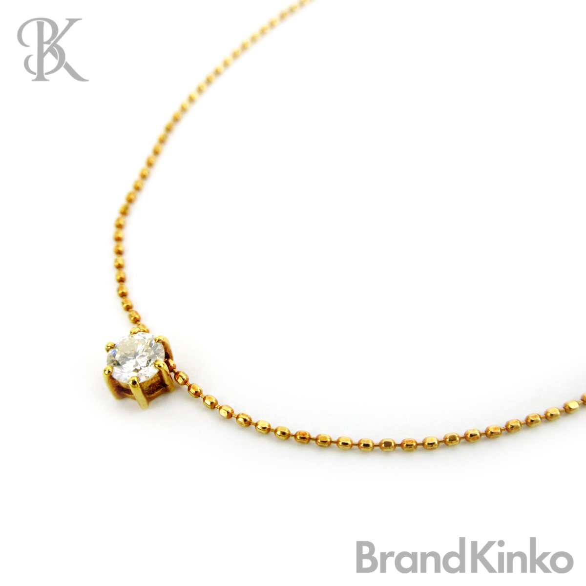 K18 ダイヤトップネックレス イエローゴールド ダイヤ 0.20ct 重量約1.5g 全長約40.0cm 超音波洗浄済み ◇