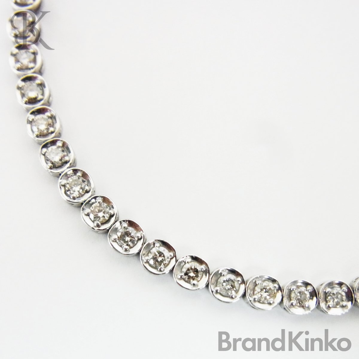 Pt850 テニスブレスレット メレダイヤ2.0ct 約8.4g 腕回り：約17.0cm 幅：約3.5mm プラチナ ■