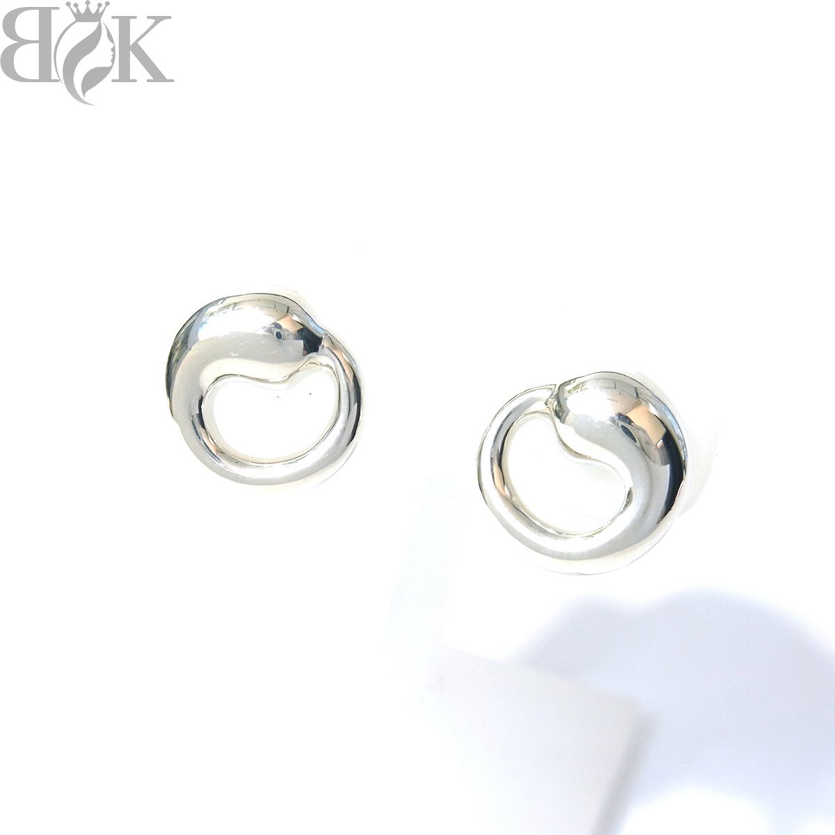 仕上げ済み ティファニー エルサ・ペレッティ エターナルサークル ピアス 925 シルバー 総重量約4.8g TIFFANY&Co. ◇ ◎