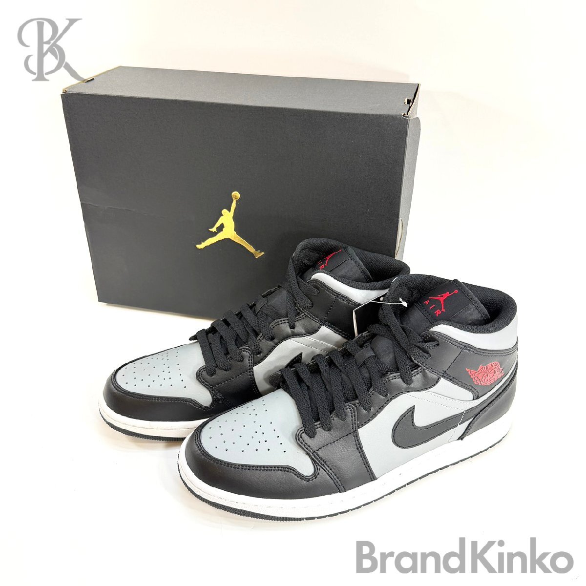 未使用保管品 ナイキ エアジョーダン1 MID 554724-096 US11 約29cm ブラックXグレー スニーカー 外箱付 NIKE AIR JORDAN 中古 ★