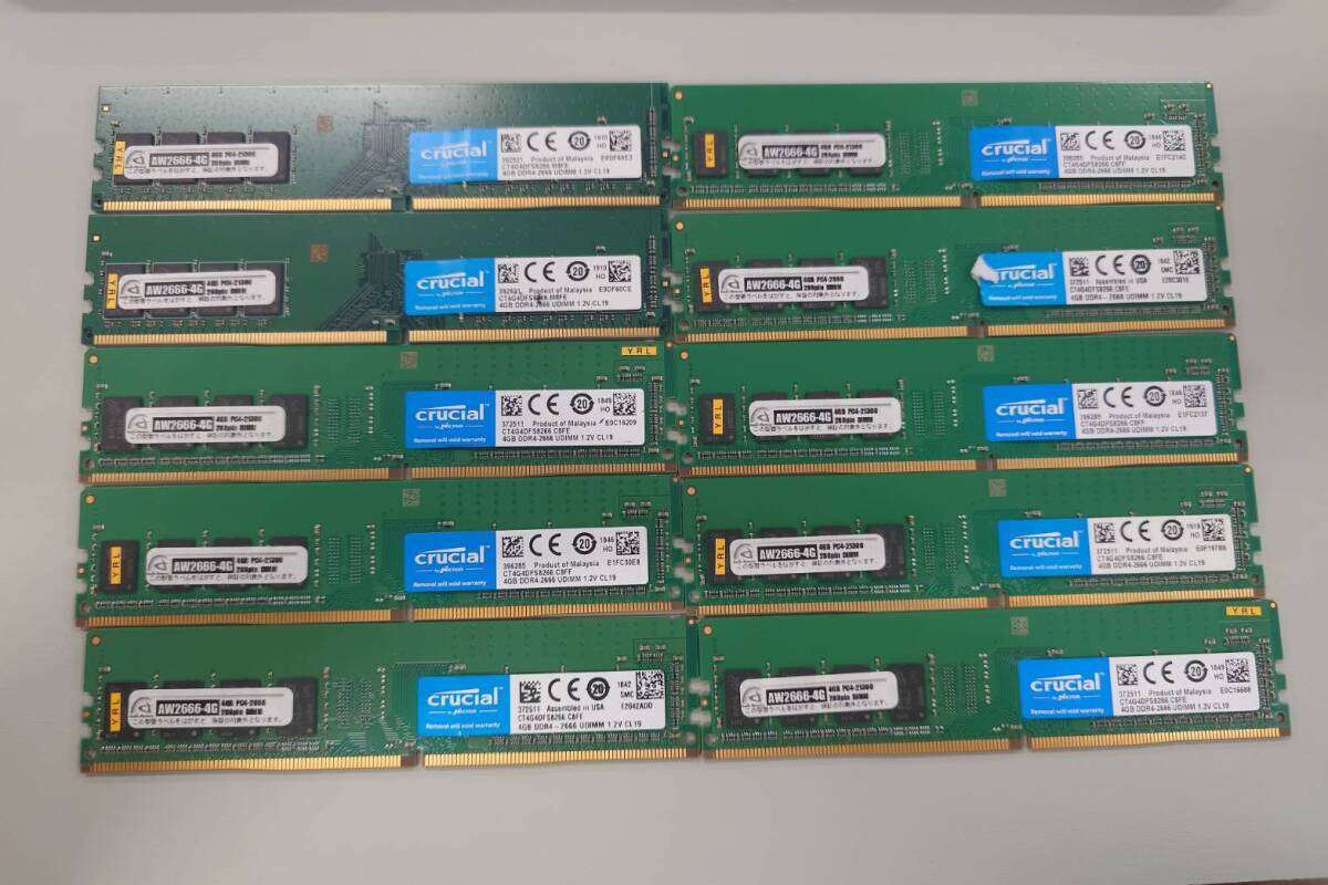 crucial ddr4 2666 4GB 10枚セット