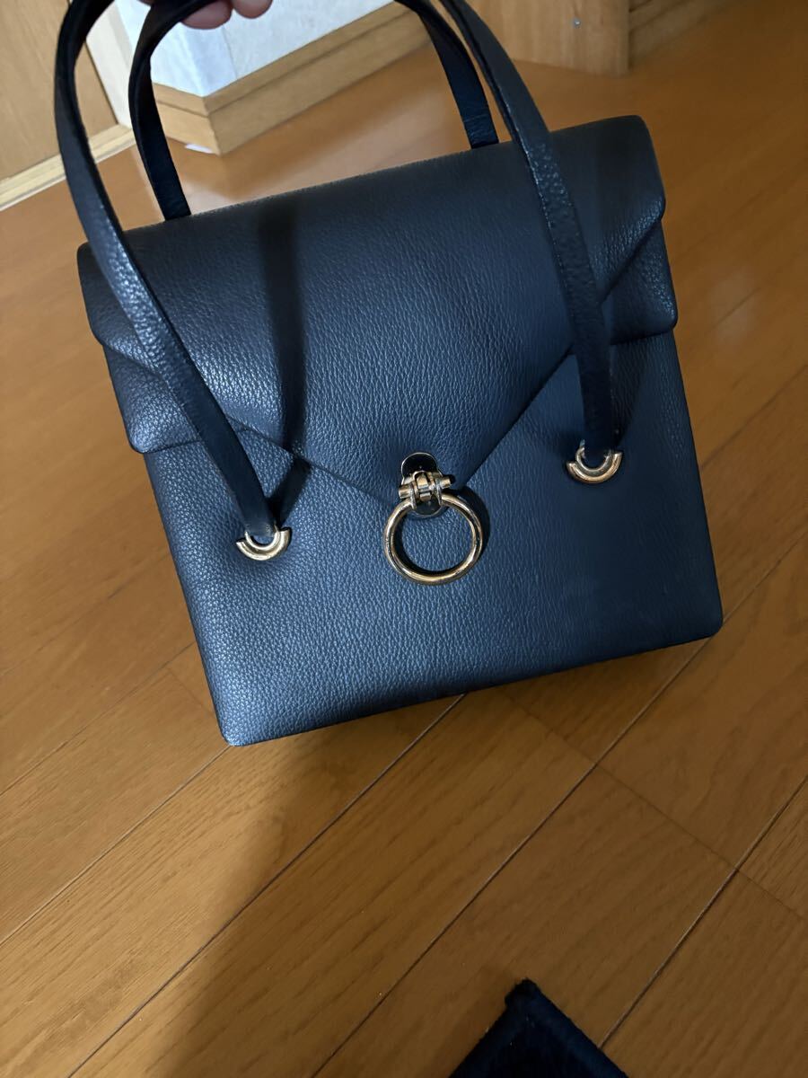 ヴィンテージ 2way ハンドバッグ ショルダーバッグ ブラック ゴールド金具