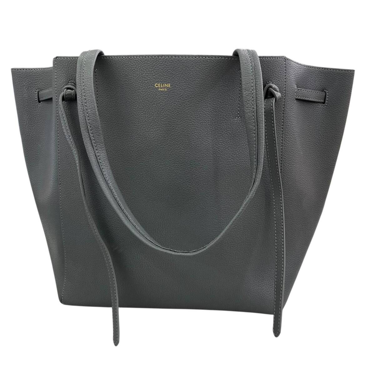 199990 CELINE セリーヌ トートバッグ グレー レザー カバファントムスモール トートバッグ レディース