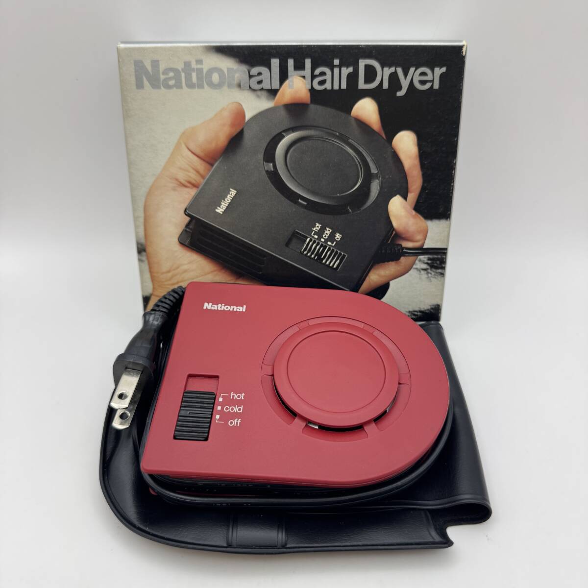 K6792 National ナショナル うすドラ レッド コンパクト ヘア ドライヤー EH625 昭和 レトロ 