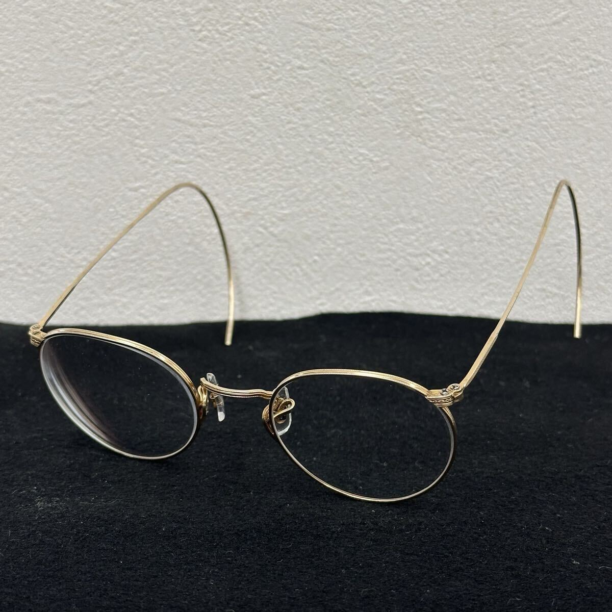 【ZB3177-z】メガネ american optical fulvue gold vintage アメリカンオプティカル フルビュー AO 眼鏡 ハーフケーブル ヴィンテージ