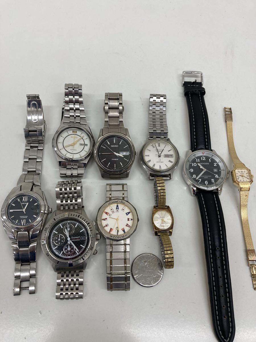 【AI3342-i】時計 腕時計　9点 まとめ SEIKO CITIZEN oxygen bulova など　crystron guionnet titanium シチズン セイコー