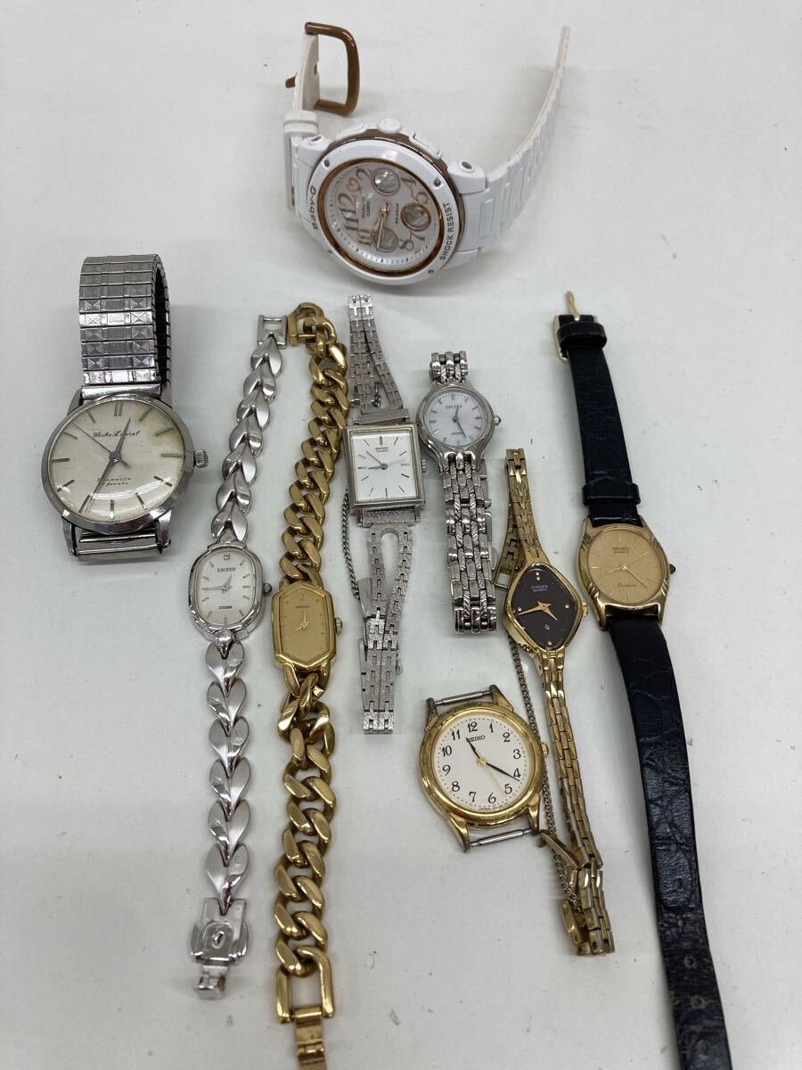 【AG3348-i】時計 腕時計　9点 まとめ SEIKO CITIZEN CASIO など　laurel baby-G exceline exceed セイコー シチズン　カシオ