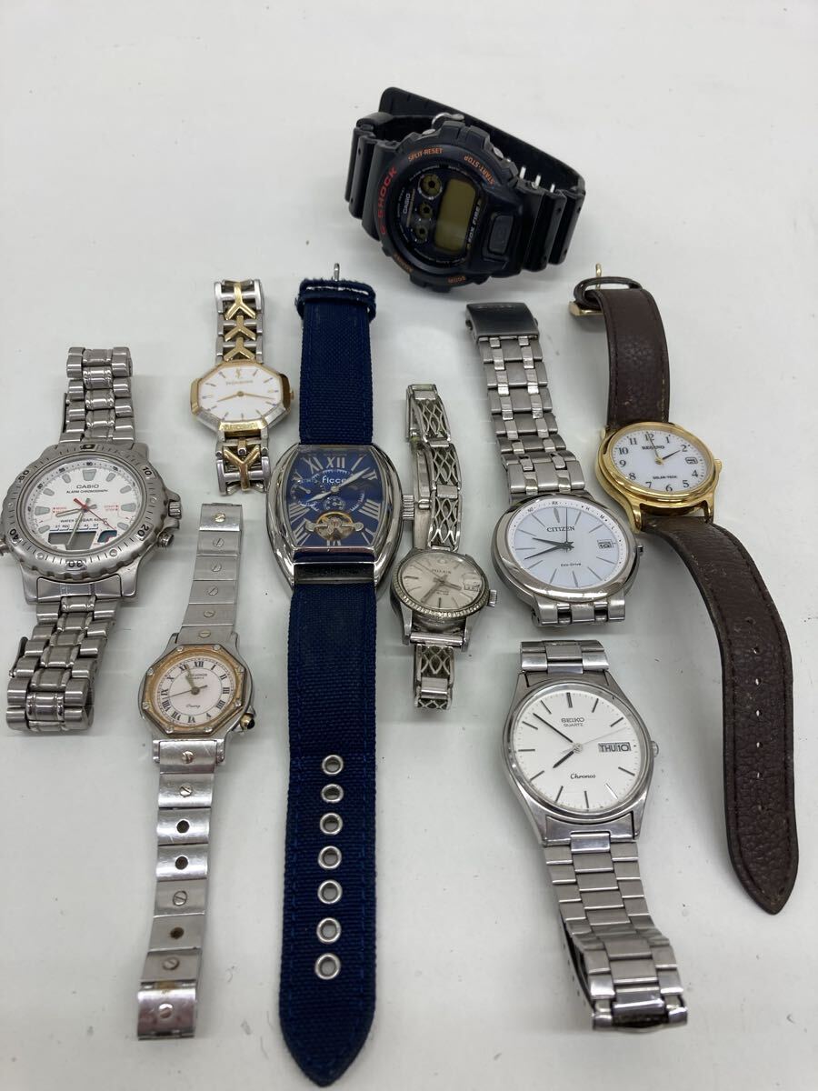 【ZB3351-i】 時計 腕時計　9点 まとめ CITIZEN SEIKO CASIO REGUNO ficce yves saint laurent TECHNOS など　G-SHOCK セイコー シチズン