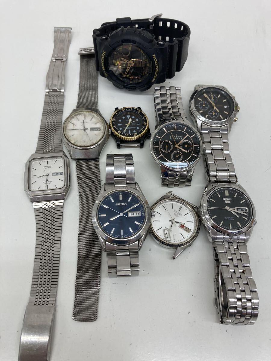 【ZC3354-i】 時計 腕時計　9点 まとめ SEIKO CITIZEN CASIO ALBA SKAGEN など　5 G-SHOCK シチズン セイコー　カシオ