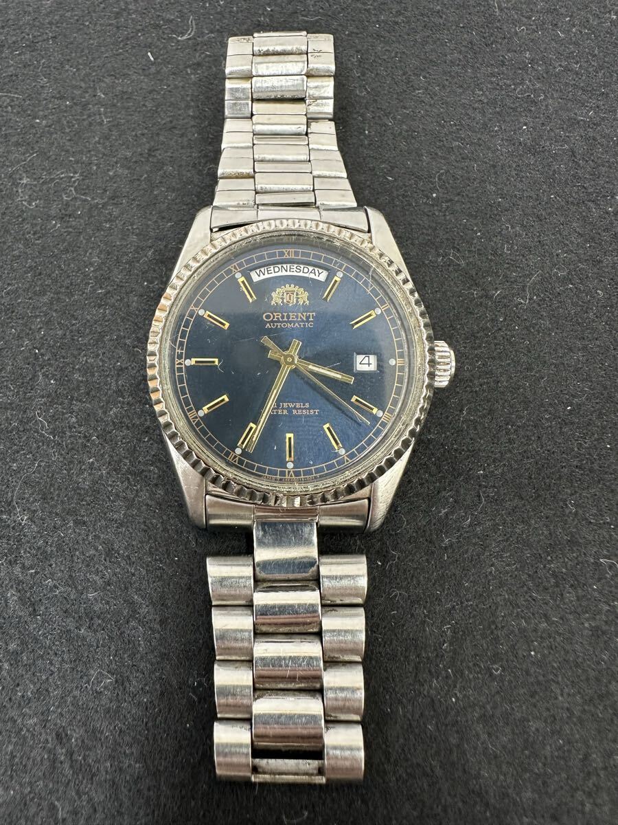 【W3361-i】 腕時計　Orient 46E701-91 稼動品　難あり 自動巻き 21石　デイデイト