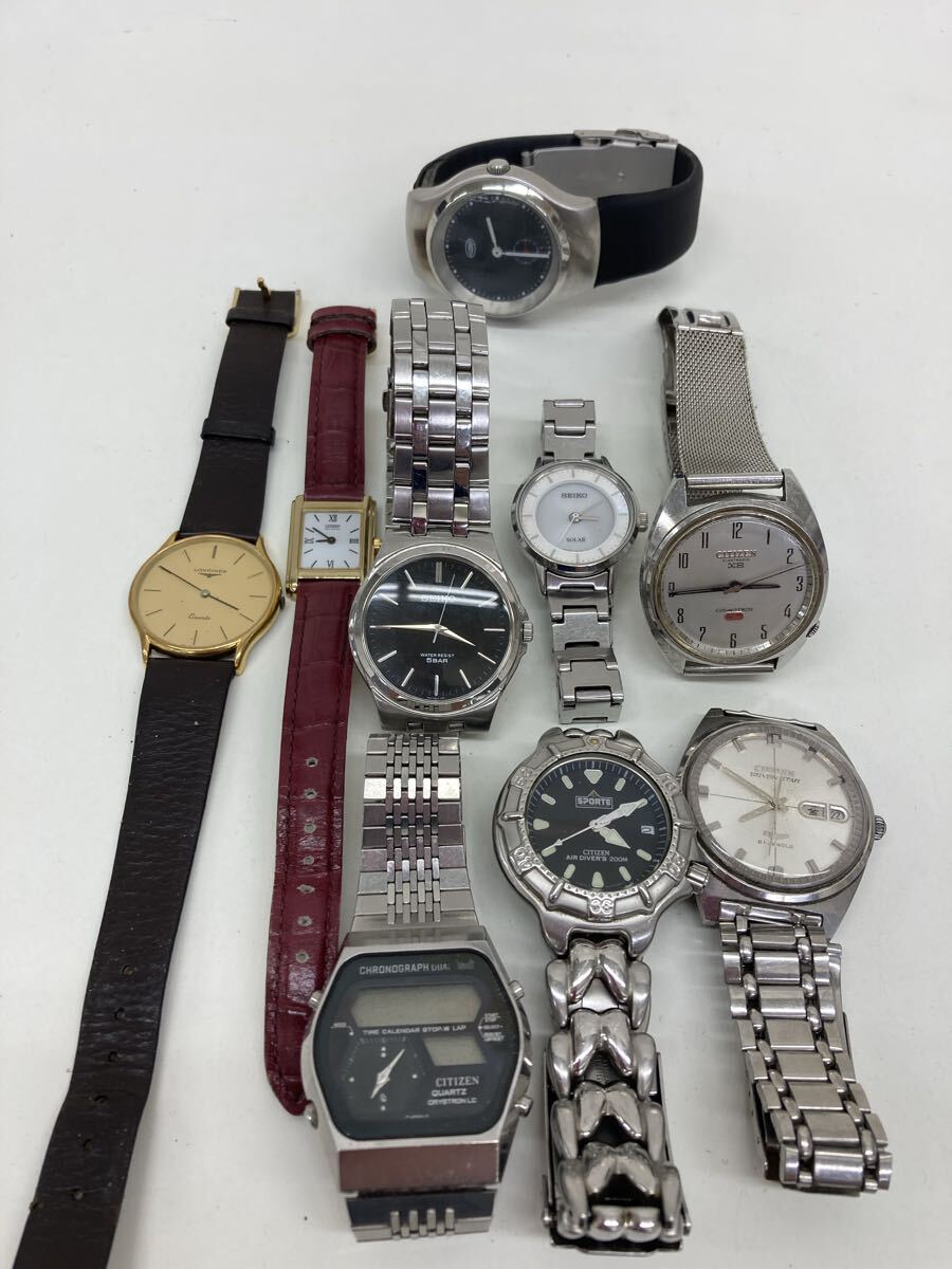 【F3366-i】 時計 腕時計　9点 まとめ SEIKO CITIZEN LONGINES time engine など　solar seven star セイコー シチズン　ロンジン