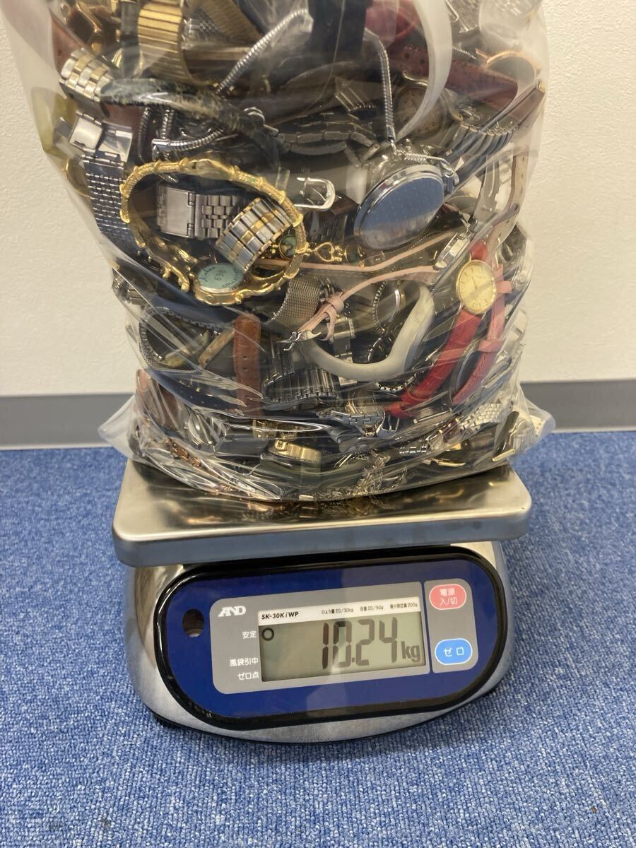 【Z3335-i】 時計 腕時計　重量約10キロ まとめ SEIKO CASIO CITIZEN その他　 部品取り いっぱい 懐中時計 革 メタルバンド　ジャンク