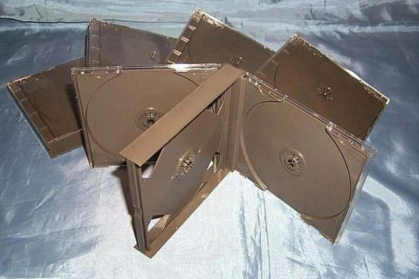 (サプライ) ＣＤ４枚収納プラケース（グレー）５ケースセット　保護袋付き