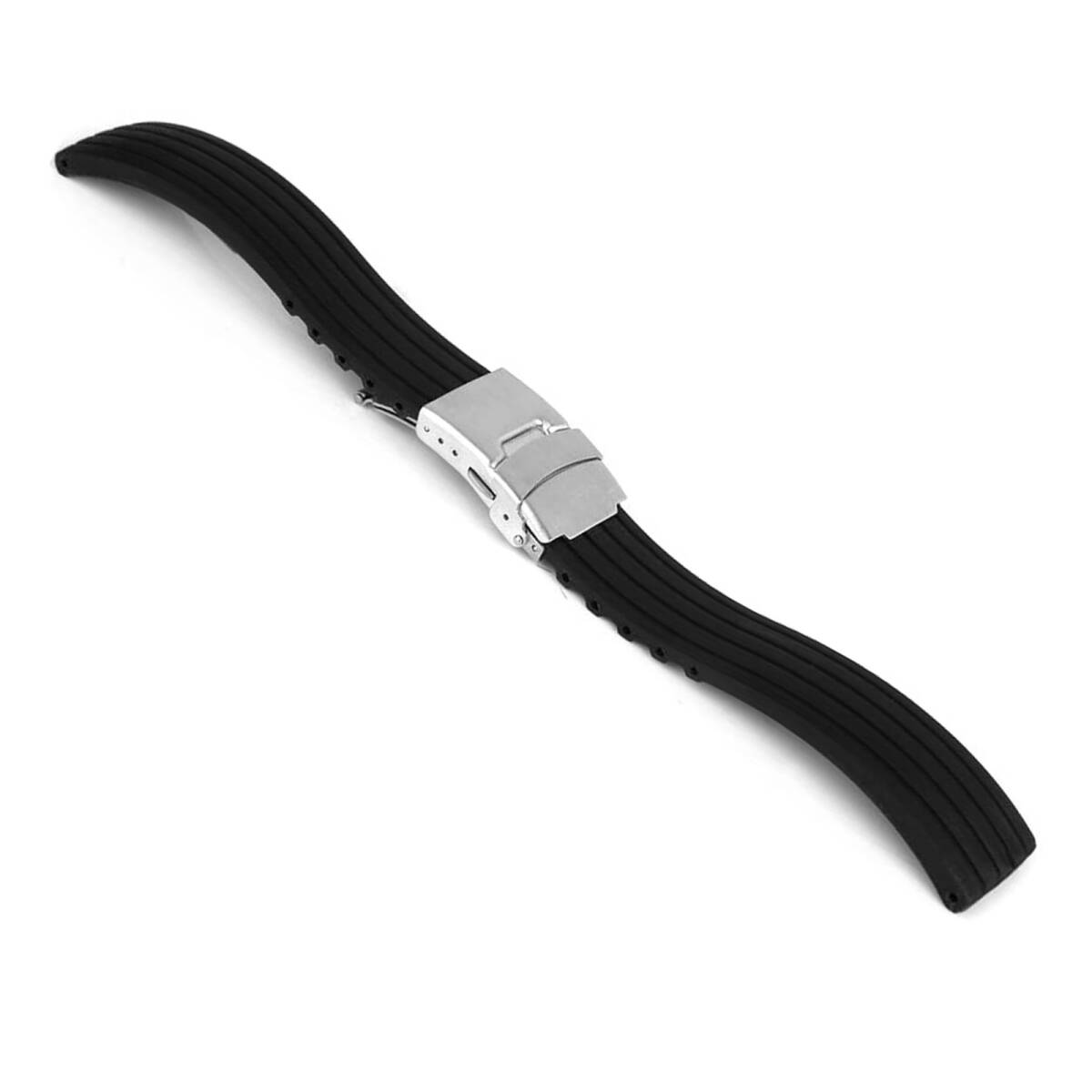 腕時計ベルト 時計バンド 時計ベルト 22mm シリコンバンド 防水スポーツウォッチバンド 22mm幅 ダブルプッシュ式留め具;L6147;