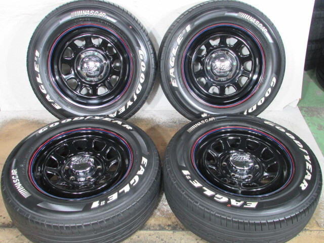 ☆ハイエース■AWC■MEDE IN USA■ブラックスチール■139.7-6H/16-7J/+38■215/65R16C■109/107R■GOODYEAR■EAGLE#1■NASCAR■スーパーGL