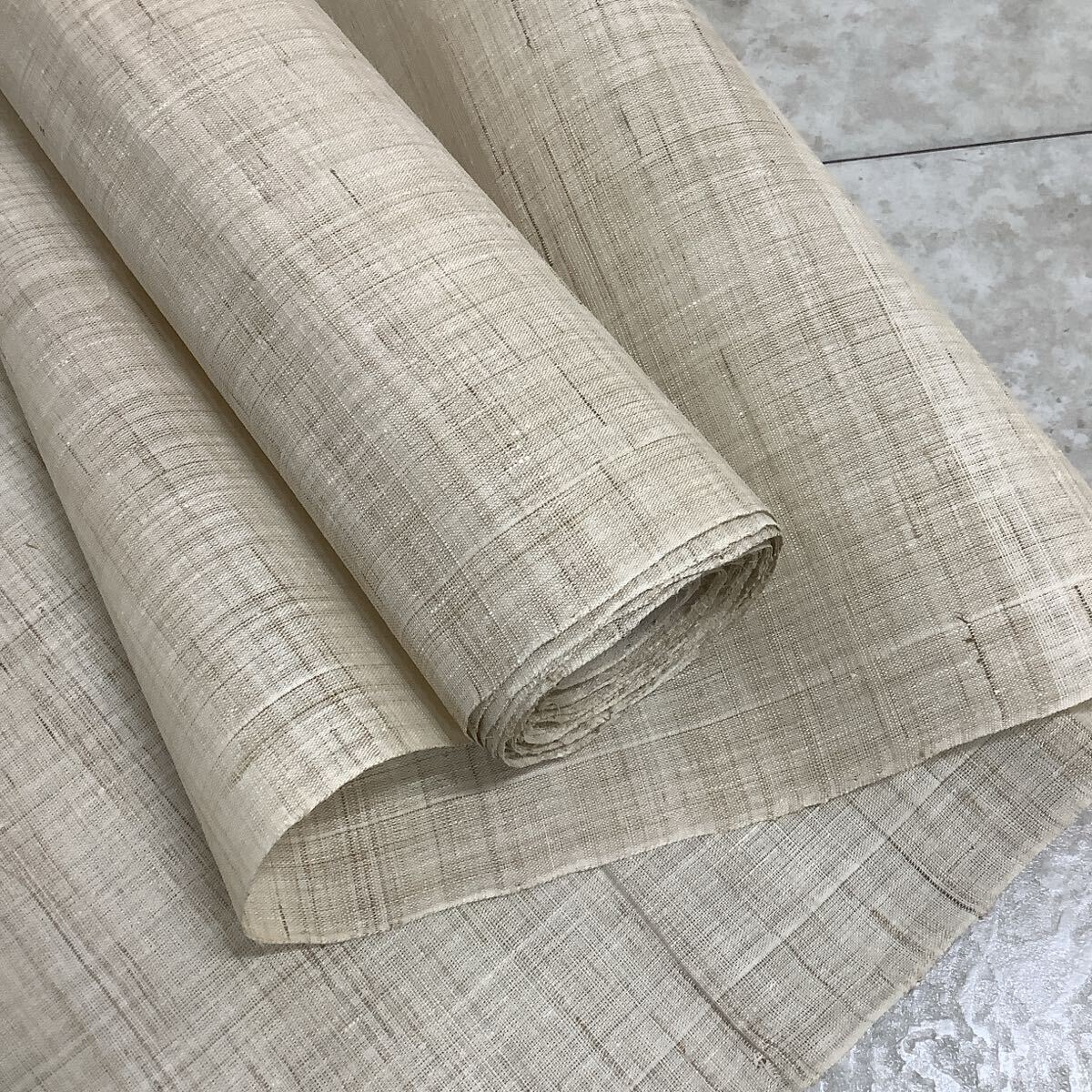 古布前掛け専門屋◆産地不明の上質なしなやかな手織りの本麻◆36cm×11ｍ50cm◆越後上布能登上布近江上布近江赤楚苧麻芭蕉布