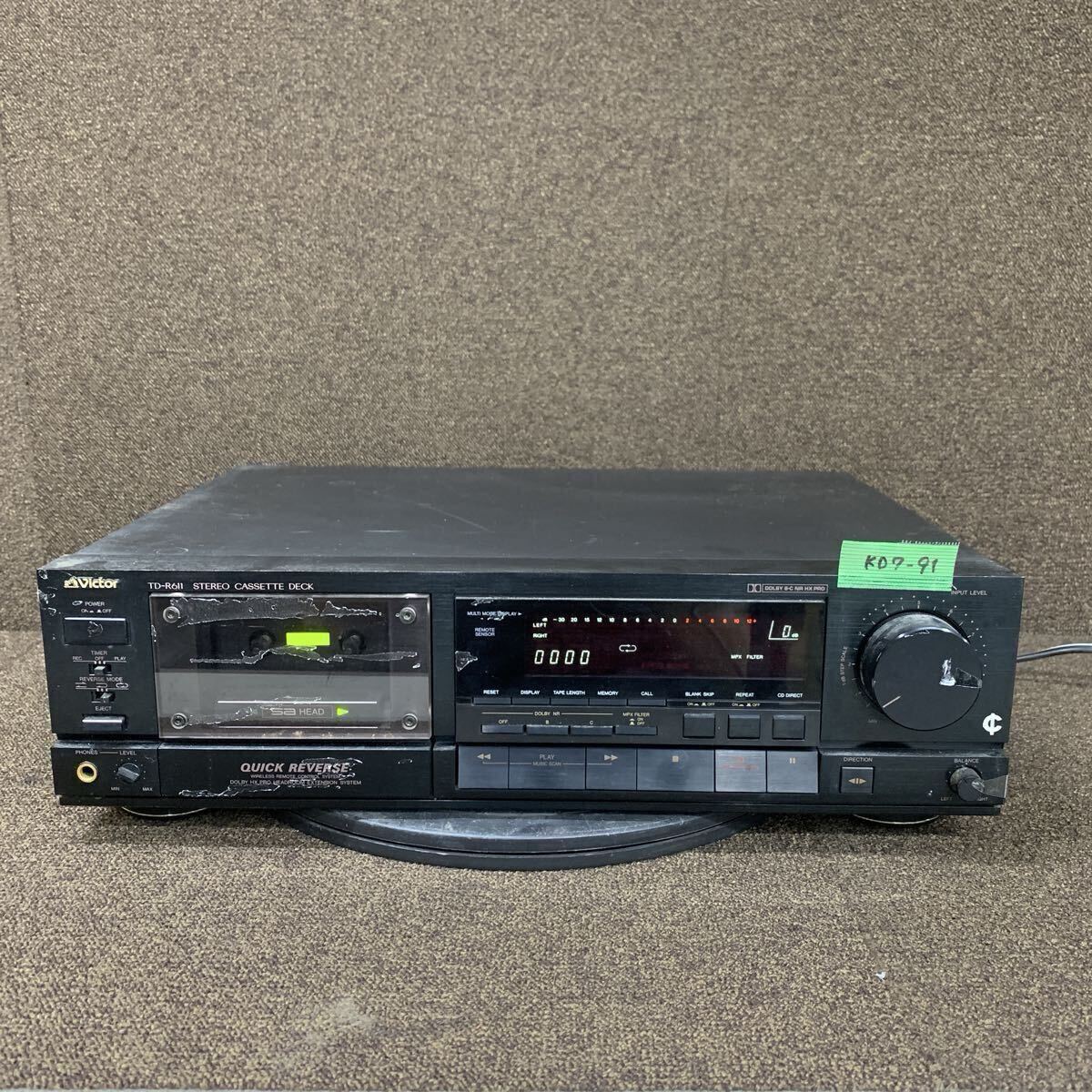 KD7-91 激安 カセットデッキ VICTOR TD-R611 STEREO CASSETTE TAPE DECK 簡易的動作確認済み 中古現状品