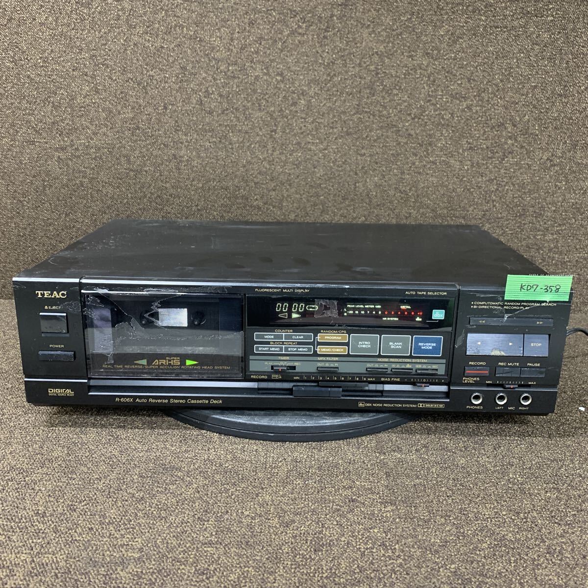 KD7-358 激安 カセットデッキ TEAC R-606X STEREO CASSETTE TAPE DECK 簡易的動作確認済み 中古現状品