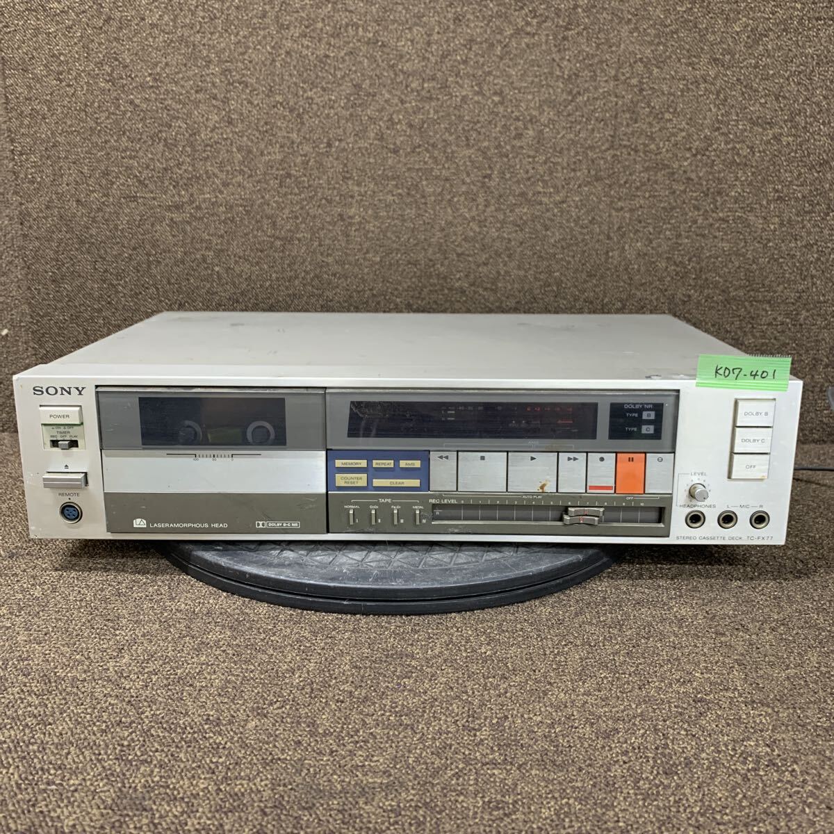 KD7-401 激安 カセットデッキ SONY TC-FX77 STEREO CASSETTE TAPE DECK 簡易的動作確認済み 中古現状品