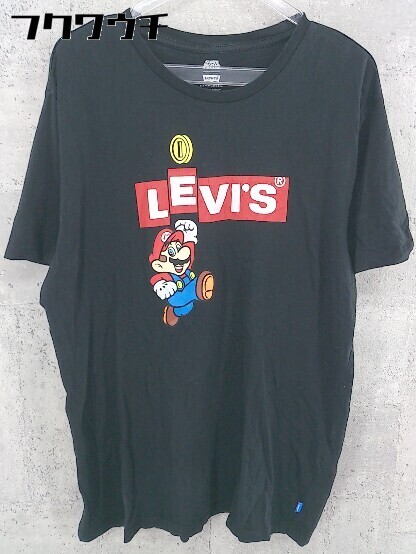 ◇ Levi's リーバイス × SUPER MARIO スーパーマリオ プリント 半袖 Tシャツ カットソー サイズL ブラック メンズ