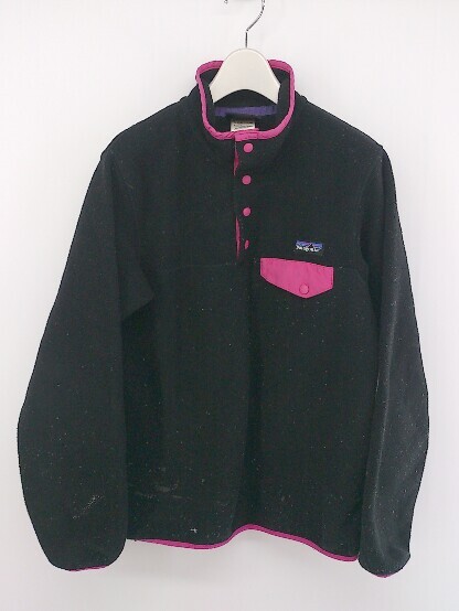 ◇ patagonia パタゴニア ヘンリーネック 長袖 フリース プルオーバー カットソー サイズ S ブラック ピンク レディース P