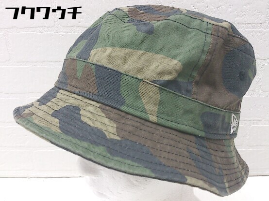 ◇ NEW ERA ニューエラ 迷彩 カモフラ バケット ハット 帽子 カーキ マルチ サイズM-L メンズ