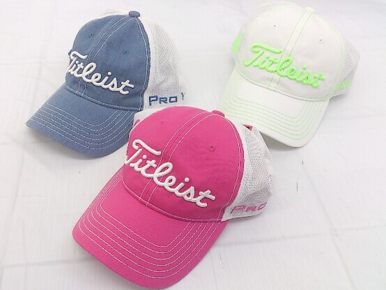 ◇ 《 Titleist タイトリスト まとめ売り3点セット ロゴ メッシュ ゴルフ キャップ 帽子 レディース 》