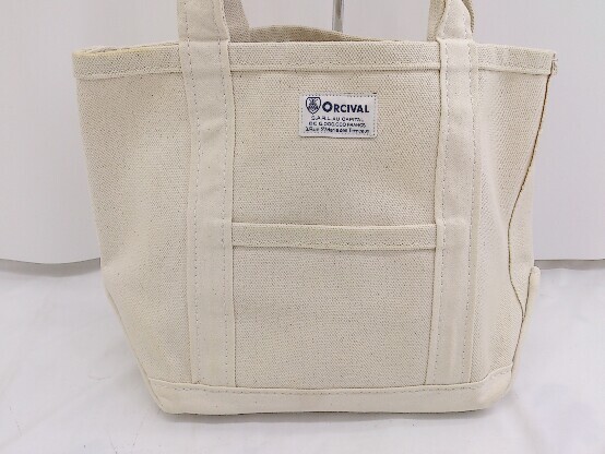 ◇ ORCIVAL オーシバル キャンバス トート ハンド バッグ アイボリー レディース P