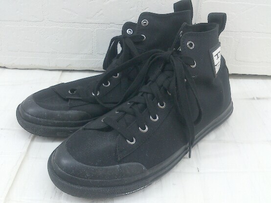 ◇ DIESEL ディーゼル ハイカット スニーカー シューズ サイズ27.0cm ブラック メンズ P
