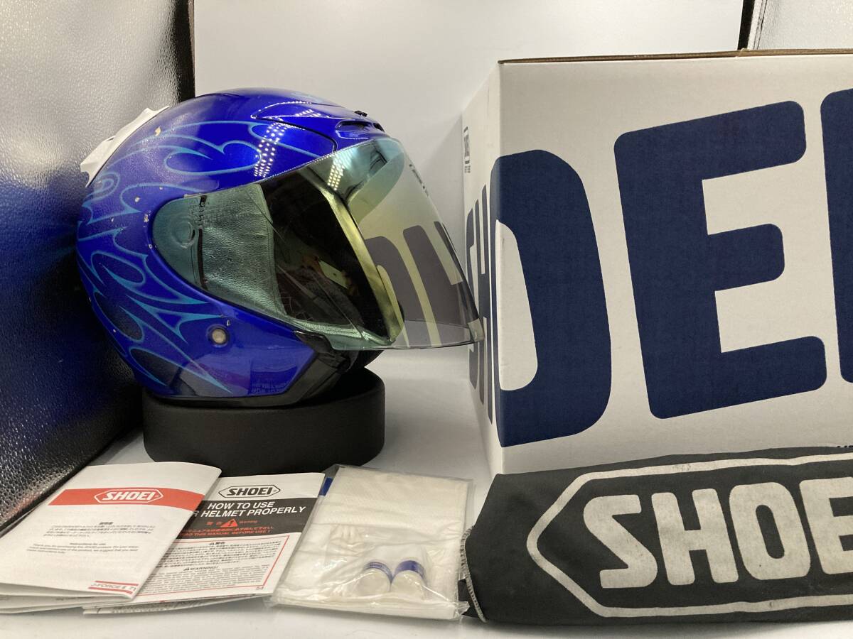 SHOEI ショウエイ J-Force2 Jフォース2 JACK ジャック blue ブルー ジェット ヘルメット Lサイズ ミラーシールド付き!! 
