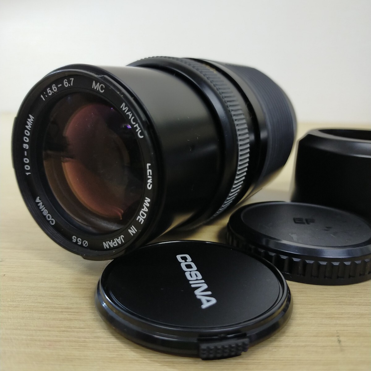 稲yA4746 COSINA 100-300mm 1:5.6-6.7 MC MACRO ズームレンズ フード・前後キャップ付き 現状渡し