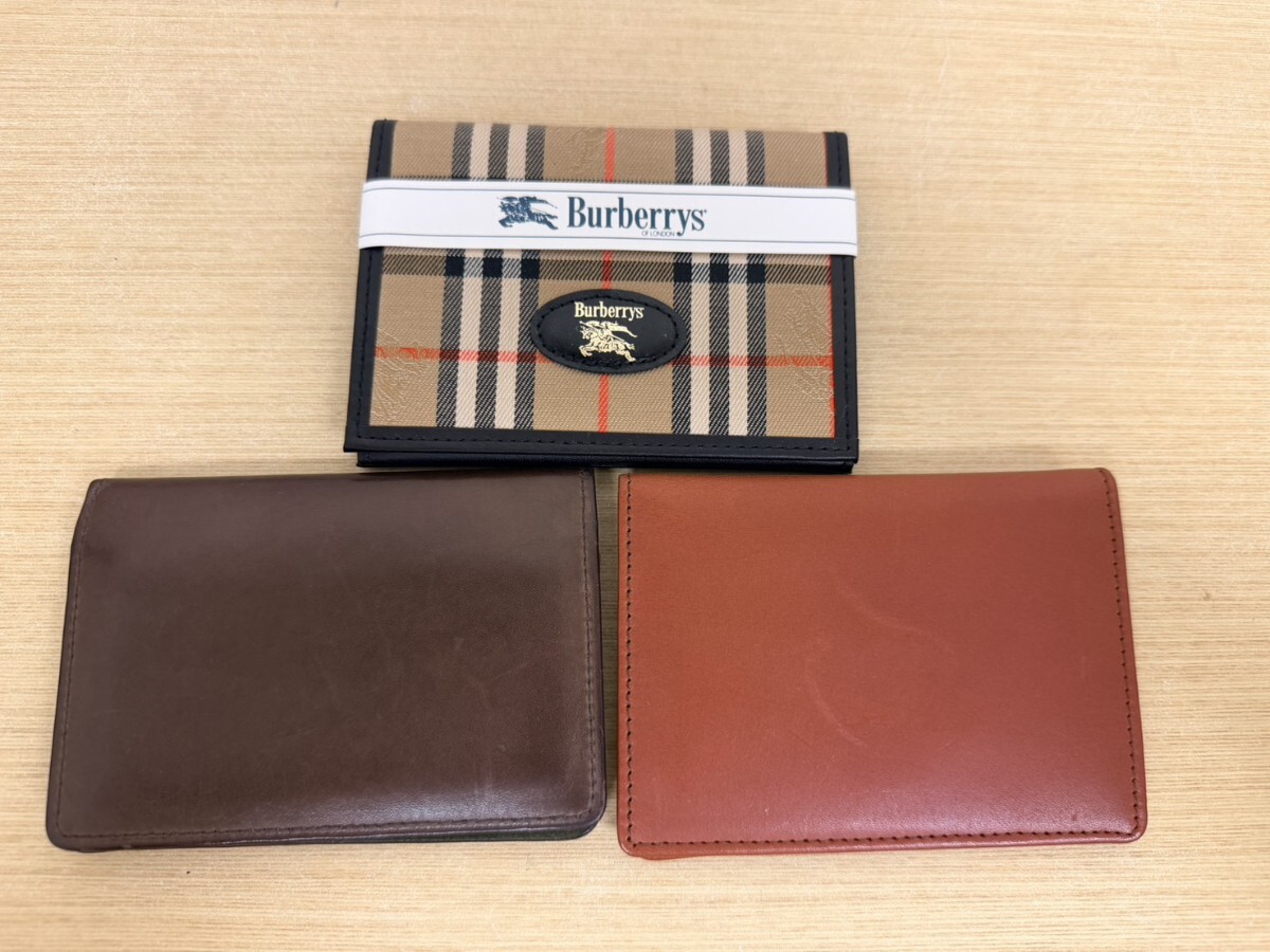稲R4711 ブランド小物 まとめて 3点セット バーバリー BURBERRY コーチ COACH サザビー SAZABY 名刺入れ パスケース カードケース