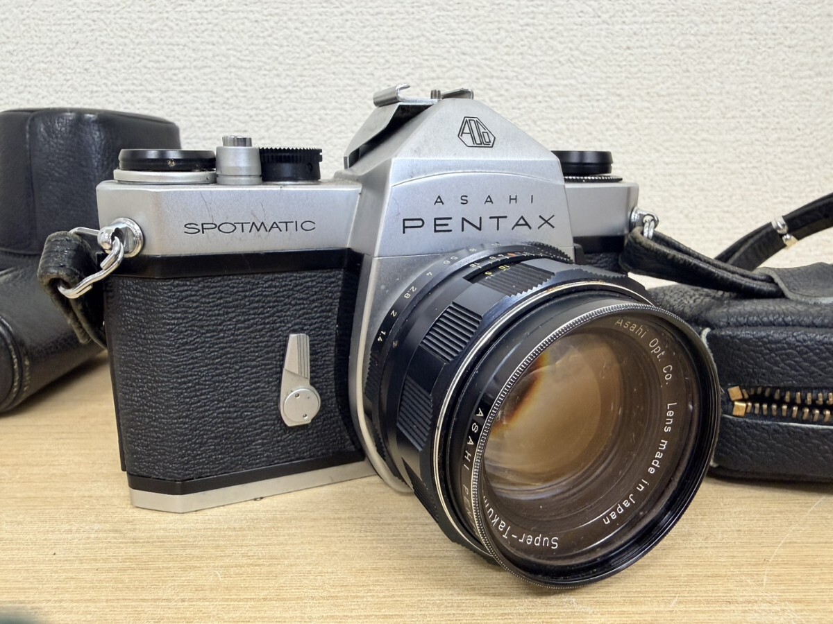 稲yA4713 Asahi PENTAX SP SPOTMATIC フィルムカメラ シャッター・速度変化確認済み Super-Takumar 50mm F1.4 単焦点レンズ付き アサヒ