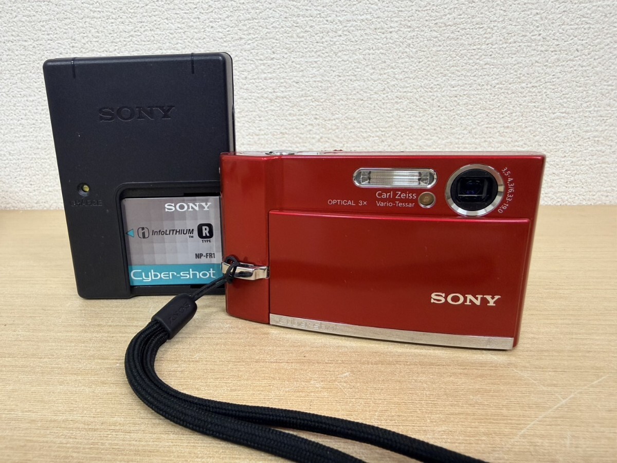 催yA4722 Sony Cyber-shot DSC-T50 レッド デジタルカメラ 動作品 液晶表示・タッチパネルOK ソニー サイバーショット レトロコンデジ