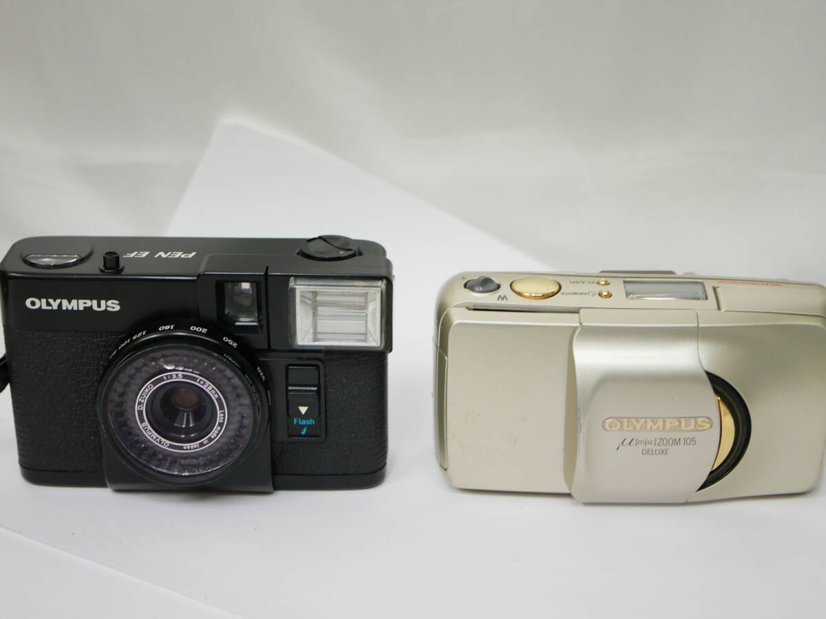 #4876 OLYMPUS コンパクトフィルムカメラ2台 μ zoom105 deluxe PEN EF 
