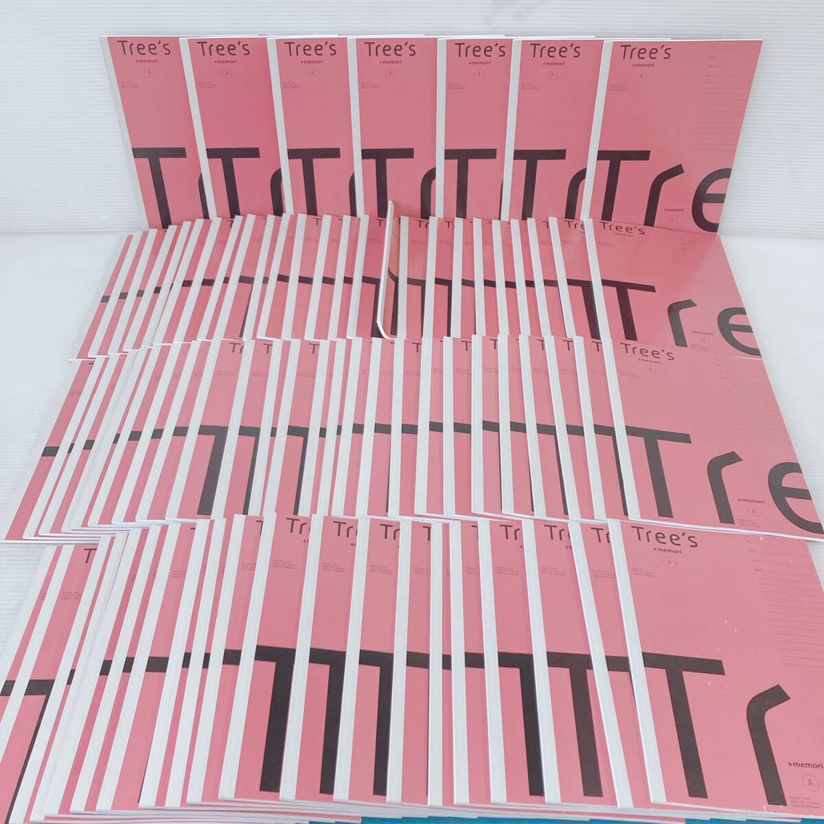 ◆◆N ⑦48 ⑦ノート大量 まとめ Tree's A罫 ツリーズ プラスメモリ 学習用ノート 学校 勉強 学習ノート ピンク 赤