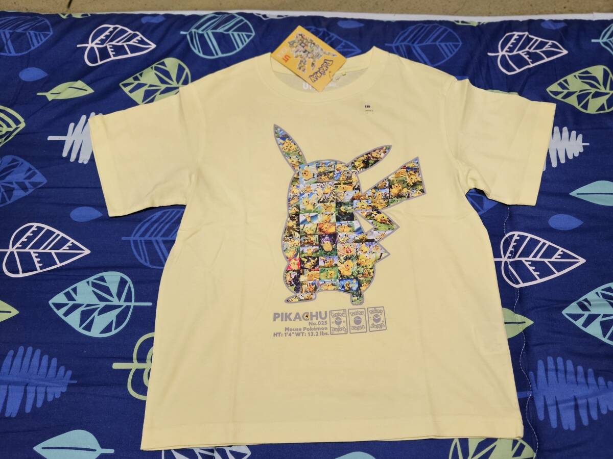 送料無料・未使用・130・ポケモン・ピカチュウ・半袖Tシャツ・ユニクロ
