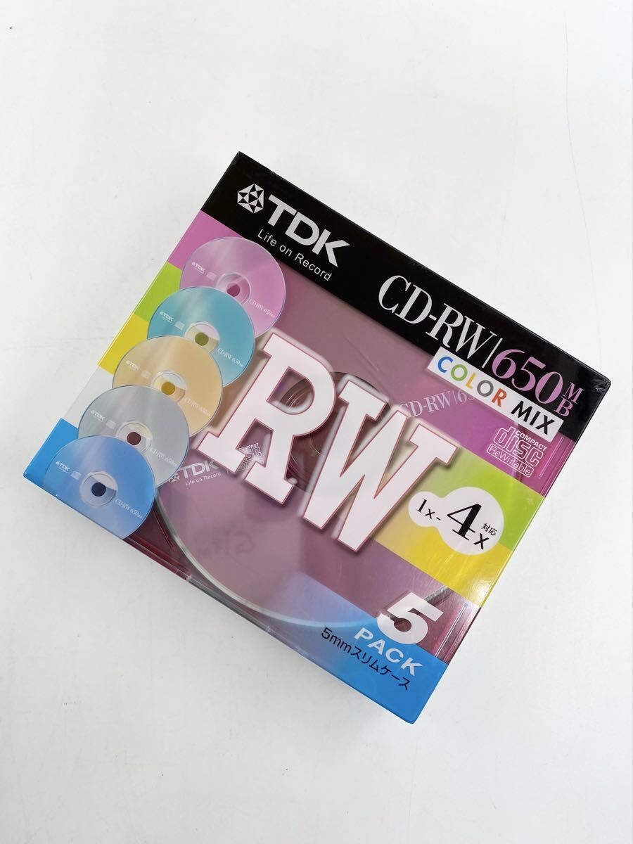 【未開封品】◇TDK CD-RW 650MB 1x-4x対応 COLOR MIX 5枚パック◇
