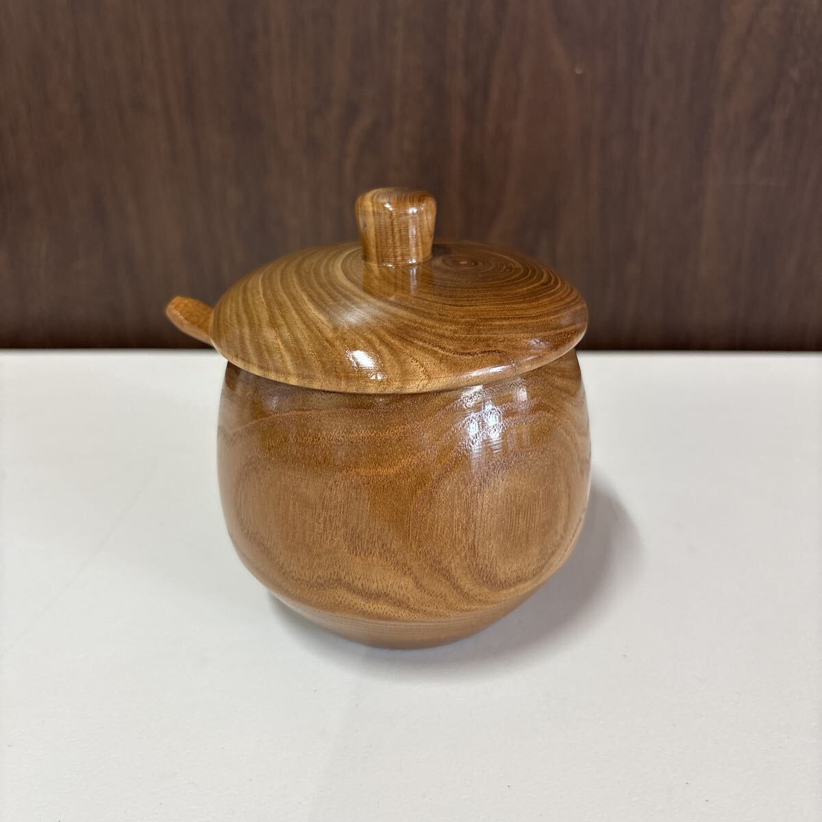 ◎工藤工芸舎◎シュガーポット◎木製◎工芸品◎インテリア◎菓子器◎愛着◎木目綺麗◎美品◎コレクション◎中古品◎引取可能◎札幌◎北海道