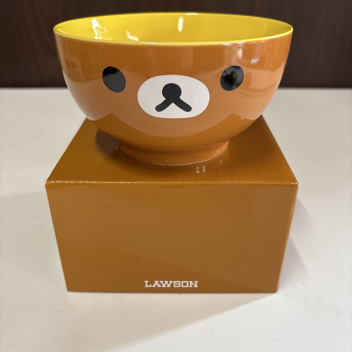 ◇リラックマ◇ローソンキャンペーン◇どんぶり◇非売品◇キャラクターグッズ◇ブラウンイエロー◇中古品◇引取可能◇札幌◇北海道